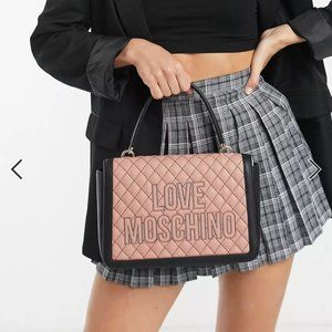 New Love Moschino quilted crossbody bag in pink and black